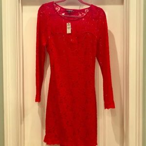Red mesh dress